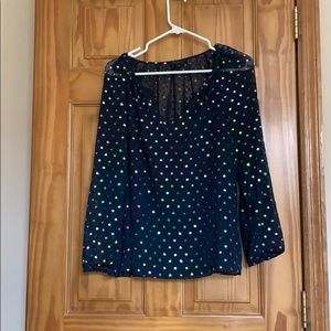 JCREW polka dot cardigan